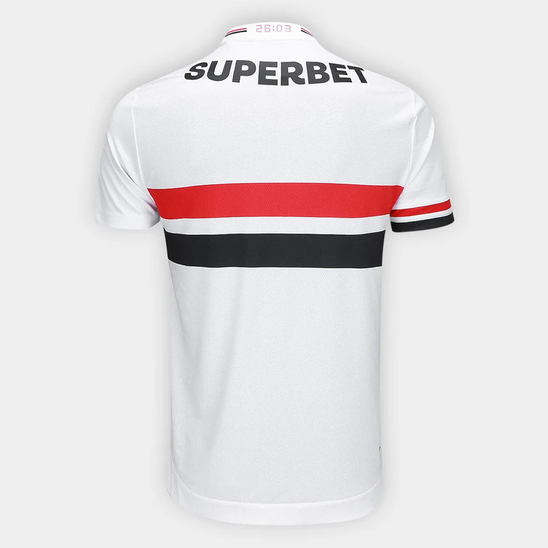 Camisa São Paulo I 25/26 Torcedor New Balance Masculina - Branco+Vermelho