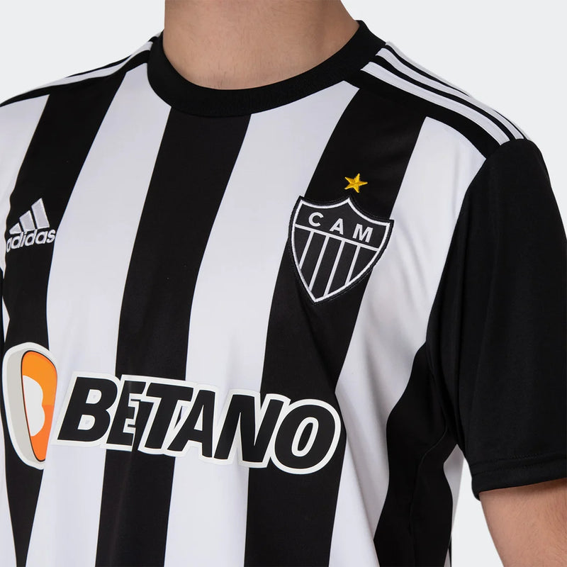 Camisa Atlético Mineiro I 22/23 s/n° Torcedor Adidas Masculina - Preto+Branco