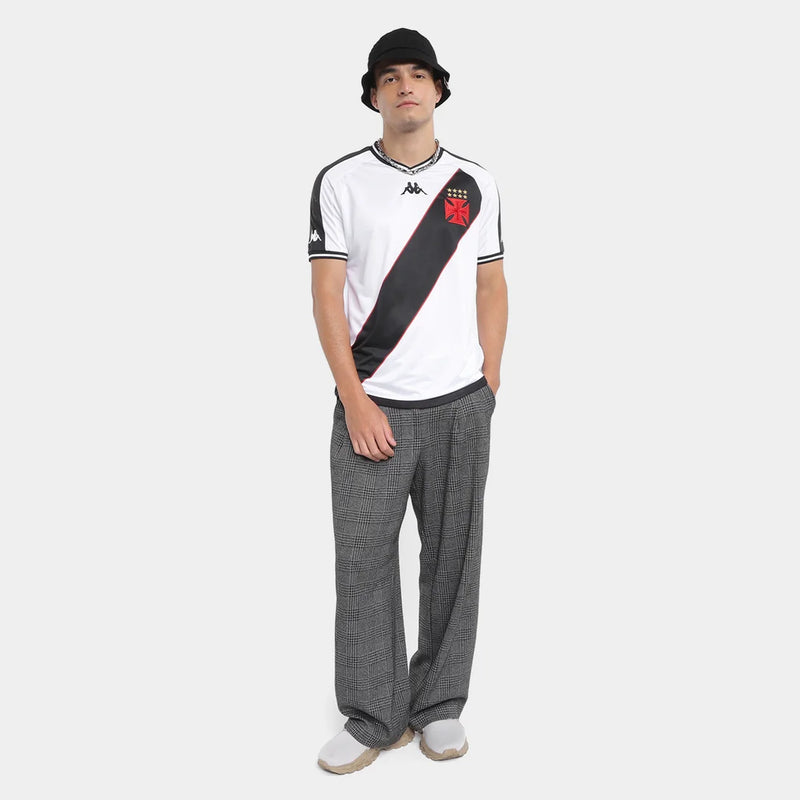 Camisa Vasco II 24/25 s/n° Jogador Kappa Masculina - Branco+Preto