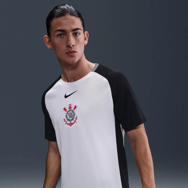 Camisa Nike Corinthians I 2025/26 Torcedor Pro Masculina - Branco+Preto